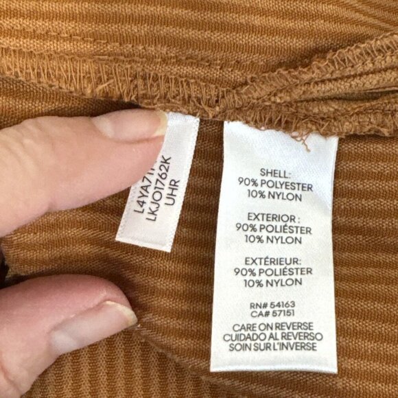 Karl Lagerfeld Paris Women's M Snap Corduroy Shacket Roasted Pecan NWT - Picture 13 of 15